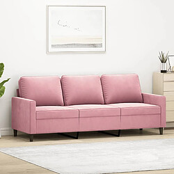 vidaXL Canapé à 3 places Rose 180 cm Velours 