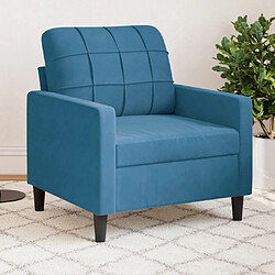 vidaXL Fauteuil Bleu 60 cm Velours