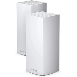 LINKSYS Système WiFi 6 AX Multiroom Intelligent Mesh triple bande Linksys Velop MX10600. pack de 2