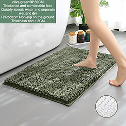 LUUCOZK Tapis de bain antidérapants absorbants à séchage rapide, tapis de décoration de salle de bain-fond TPR vert 50x80cm-Taille standard