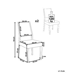 Avis Beliani Chaise de salle à manger Set de 2 Bois foncé ELMIRA