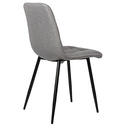 Avis Decoshop26 Lot de 2 chaises de salle à manger en tissu gris pieds métal noir mat style moderne CDS101105