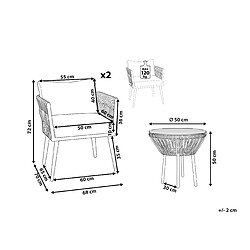 Avis Beliani Ensemble pour bistro avec coussin Marron clair GARGANO