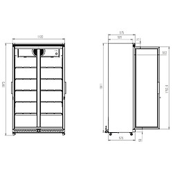 Armoire Réfrigérée Blanc 2 Portes en Verre 785L - Combisteel