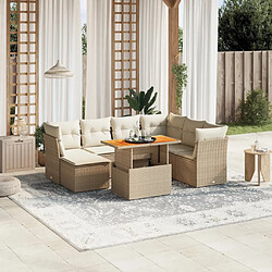 vidaXL Salon de jardin avec coussins 8 pcs beige résine tressée 