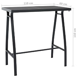 Acheter vidaXL Table de bar de jardin Noir 110x60x110 cm Verre trempé