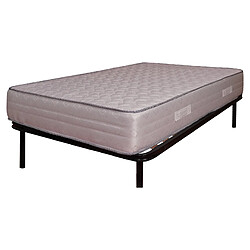 Alter Matelas orthopédique carré et demi, Made in Italy, rembourrage en polyuréthane et fibre hypoallergénique, revêtement en tissu jacquard, 120x190h24 cm, Blanc