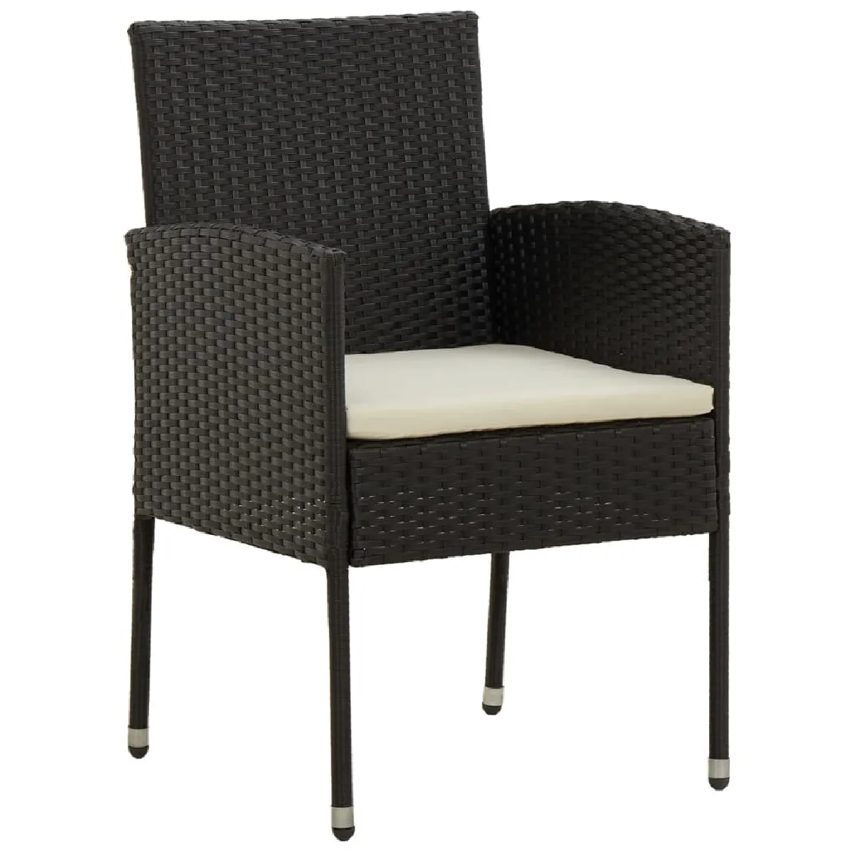 Acheter Maison Chic Mobilier à dîner 3 pcs de jardin - Ensemble table et chaises d'extérieur - Salon/Mobilier de jardin classique Résine tressée Noir -MN30631