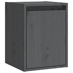 vidaXL Armoire murale Gris 30x30x40 cm Bois de pin massif