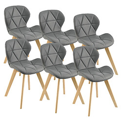 Lot de 6 Chaises Älmhult Similicuir 81 x 57 x 49 cm Gris [en.casa]