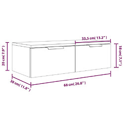 vidaXL Armoire murale Gris béton 68x30x20 cm Bois d'ingénierie pas cher