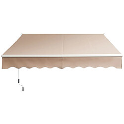 Helloshop26 Store banne auvent rétractable manuel tissu 245x200 cm angle ajustable 40°-100° sans perçage pour balcon/jardin beige marron 20_0001100