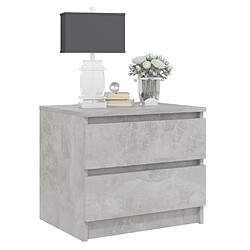 Maison Chic Table de chevet,Table de nuit,Table d'appoint pour salon Gris béton 50x39x43,5 cm Aggloméré -MN80318 pas cher