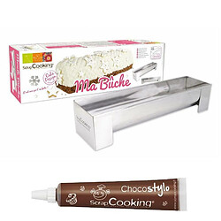 Scrapcooking Moule en inox pour bûche de Noël + 1 Stylo chocolat