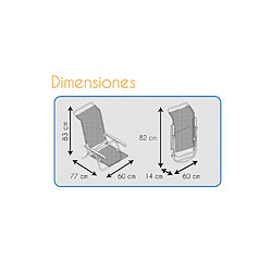 Acheter Chaise de Plage Lit Pliable Solenny 4 Positions Bleu Dossier Bas avec Accoudoirs 77x60x83 cm