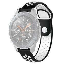 Wewoo Bracelet pour montre connectée Bande de double couleur Galaxy 46mm noir blanc 