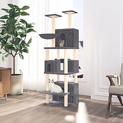 Arbre à chat avec griffoirs,niche pour chat en sisal Gris foncé 180 cm -MN30179