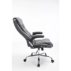 Acheter Decoshop26 Fauteuil de bureau sur roulettes confortablement rembourrés avec accoudoirs en PVC gris et métal chromé 10_0002658