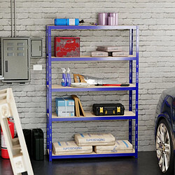 Eurospen Etagère de rangement modulable et polyvalente pour atelier, garage, cave... Charge Lourde max 875kg -180x120x40cm - Bleu