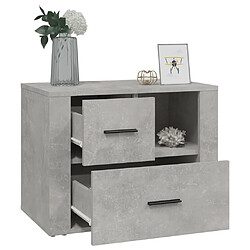 Acheter vidaXL Table de chevet Gris béton 60x36x45 cm Bois d'ingénierie