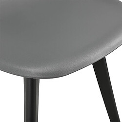 Acheter Decoshop26 Set de 4 Chaises Design Chaise de Cuisine Salle à Manger Plastique Gris et Noir 03_0003707