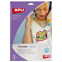 Papier transfert tissu imprimable A4 Blanc 10 pièces - Apli Agipa 