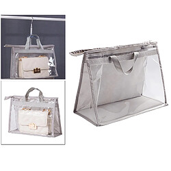 Organisateur De Sac à Main Pour Armoire Penderie Contenant De Rangement Transparent Gris M