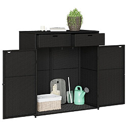 Acheter vidaXL Armoire de rangement de jardin noir 105x55x113cm résine tressée