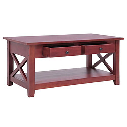 vidaXL Table basse Marron 100x55x46 cm Bois d'acajou massif