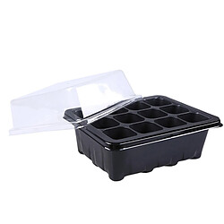 Wewoo Pour Jardinage Bonsai Mini Serre noir Pépinière Plaque 5 PCS semis Plateau Sprout 12 Trous Nursery Pots Couvercles Boîte