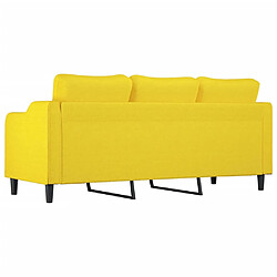 Acheter vidaXL Canapé à 3 places Jaune clair 180 cm Tissu