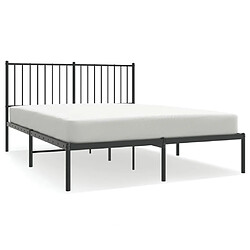 Maison Chic Lit adulte - Cadre de lit métal avec tête de lit,Structure du lit Contemporain pour chambre noir 140x200 cm -MN48829