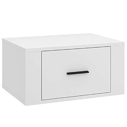 Maison Chic Table de chevet murale - Table de Nuit Blanc 50x36x25 cm