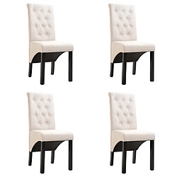 vidaXL Chaises à manger lot de 4 crème tissu 