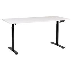 Beliani Table à hauteur ajustable Manuel 160 x 72 cm Blanc DESTINAS 