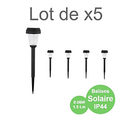 HOROZ ELECTRIC Lot de 5 Balises LED solaire Pluton 0,06W IP44 6400K