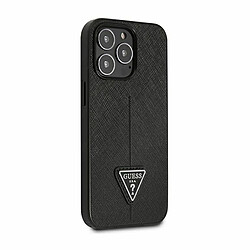 Acheter Guess Maroquinerie Guess Saffiano Triangle Logo Case - Coque pour iPhone 14 Pro Max (Noir)