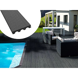 Habitat Et Jardin Pack 10 m² - Lames de terrasse composite pleines - Gris foncé