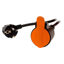 Rallonge étanche 2P+T H07RN-F 3x 1,5mm² 25m avec clip de fixation orange - Zenitech 