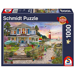 Schmidt Spiele-La Maison de Plage, Puzzle de 1000 pièces, 58990, Coloré 