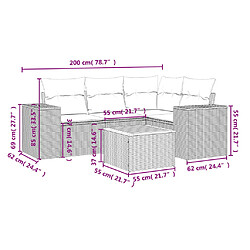 Avis vidaXL Salon de jardin 5 pcs avec coussins noir résine tressée