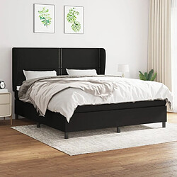 Maison Chic Structures de lit + matelas,Lit à sommier tapissier avec matelas Noir 160x200 cm Tissu -MN46488