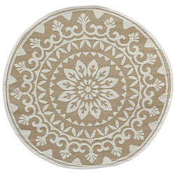 Aubry Gaspard Tapis d'extérieur rond en polypropylène D150 cm Mandala - Beige.