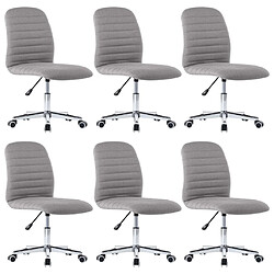 Decoshop26 Lot de 6 chaises de salle à manger cuisine design moderne gris clair tissu CDS022411