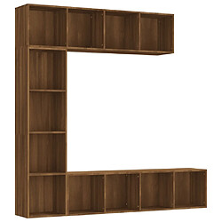 vidaXL Ensemble bibliothèque/meuble TV 3 pcs Chêne marron 180x30x180cm