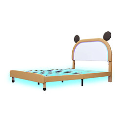 ComfortXL Lit Rembourré Pour Enfants 140*200 Cm, Jaune-marron 