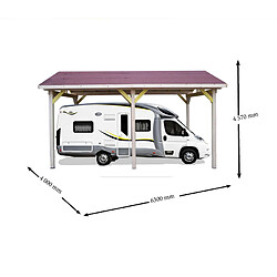 Carport double pente avec couverture bardeau bitumé en rouleau 3.50 x 6 m - ar3560bmcc - HABRITA