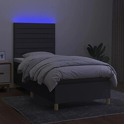 Avis vidaXL Sommier à lattes de lit et matelas et LED Gris foncé 100x200 cm