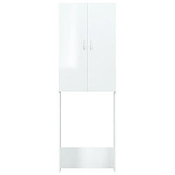 Avis Maison Chic Meuble rangement de salle de bain | Meuble pour machine à laver | Armoire murale de bain Blanc brillant 64x25,5x190 cm -GKD39054