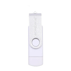 Wewoo Clé USB Ordinateur mobile MicroDrive 32 Go USB 2.0 - Disque U métallique rotatif OTG à double usage Blanc 